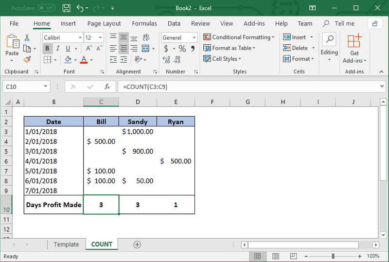 How to use the Excel COUNT Function